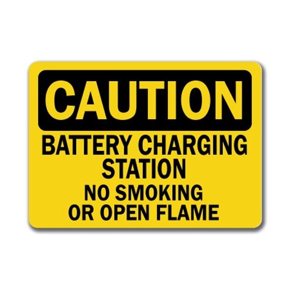 Signmission Caution Sign-Battery Charging Station No Smoking Flames-10in x 14in OSHA Sign, CS-Battery Charging 1 CS-Battery Charging 1 - main